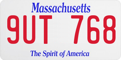 MA license plate 9UT768