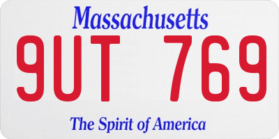 MA license plate 9UT769