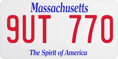MA license plate 9UT770
