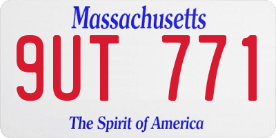MA license plate 9UT771