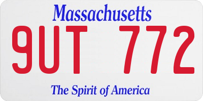 MA license plate 9UT772