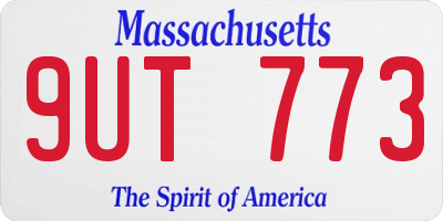 MA license plate 9UT773