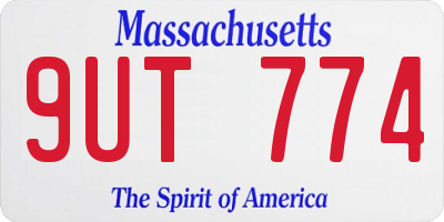 MA license plate 9UT774