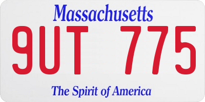 MA license plate 9UT775