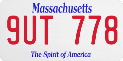 MA license plate 9UT778