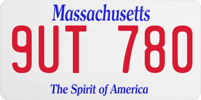 MA license plate 9UT780