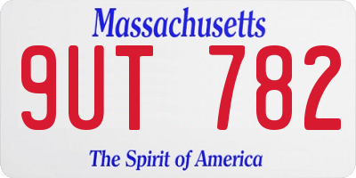 MA license plate 9UT782