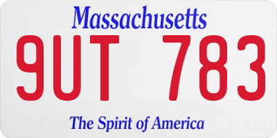 MA license plate 9UT783