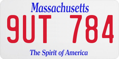 MA license plate 9UT784