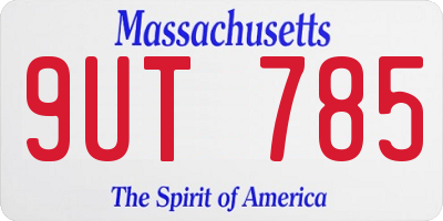 MA license plate 9UT785