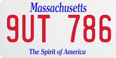 MA license plate 9UT786