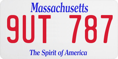 MA license plate 9UT787