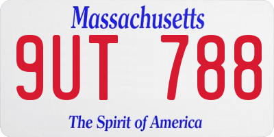 MA license plate 9UT788