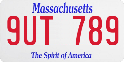 MA license plate 9UT789