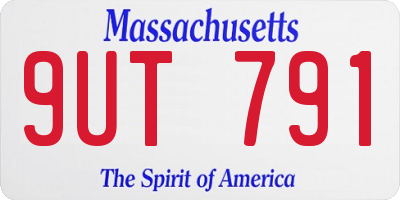 MA license plate 9UT791