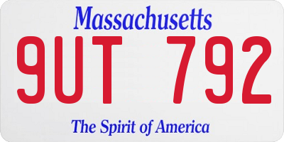 MA license plate 9UT792