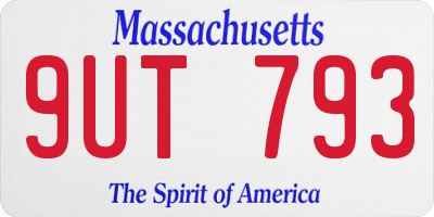 MA license plate 9UT793