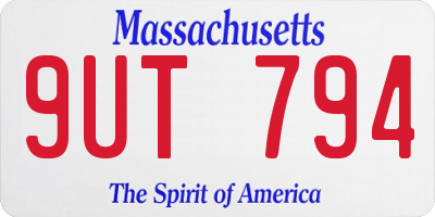 MA license plate 9UT794
