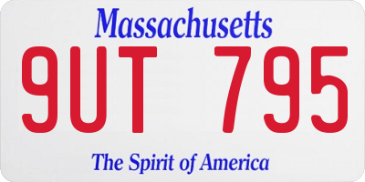 MA license plate 9UT795