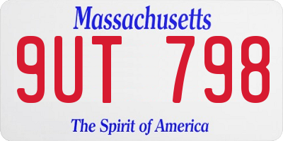 MA license plate 9UT798