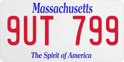 MA license plate 9UT799
