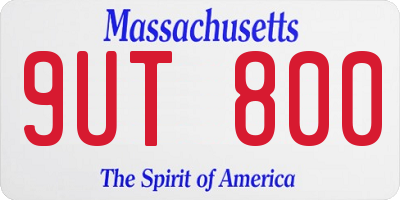 MA license plate 9UT800
