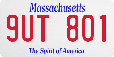 MA license plate 9UT801