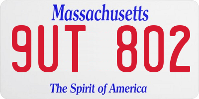 MA license plate 9UT802