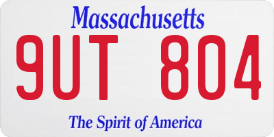 MA license plate 9UT804