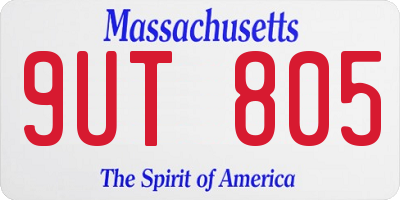 MA license plate 9UT805