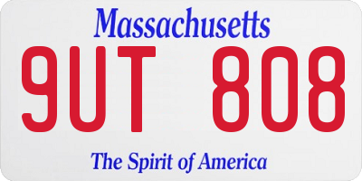 MA license plate 9UT808