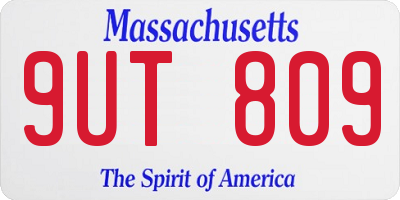 MA license plate 9UT809