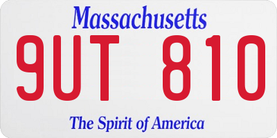 MA license plate 9UT810