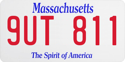 MA license plate 9UT811