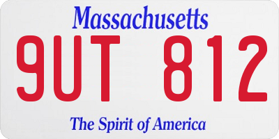 MA license plate 9UT812
