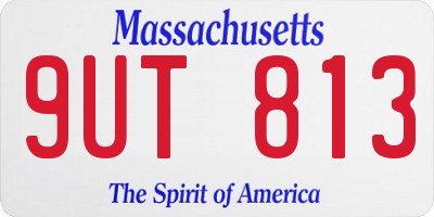 MA license plate 9UT813
