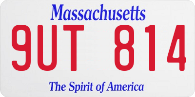MA license plate 9UT814