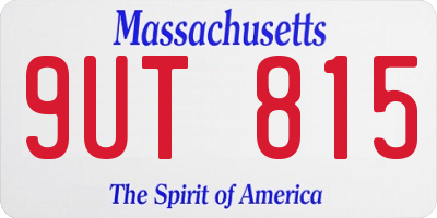 MA license plate 9UT815