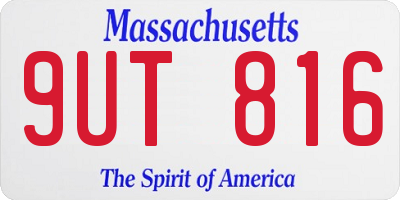 MA license plate 9UT816
