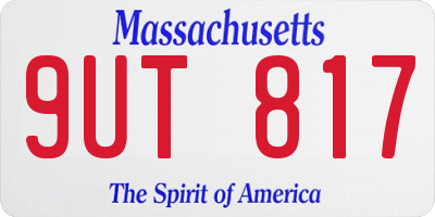 MA license plate 9UT817