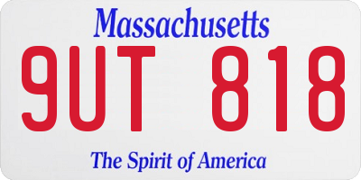 MA license plate 9UT818