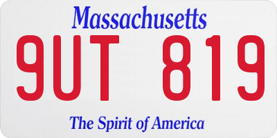 MA license plate 9UT819