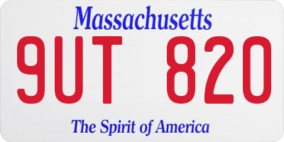 MA license plate 9UT820