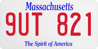 MA license plate 9UT821