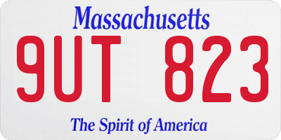 MA license plate 9UT823