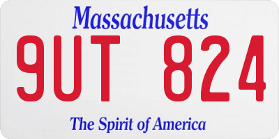 MA license plate 9UT824