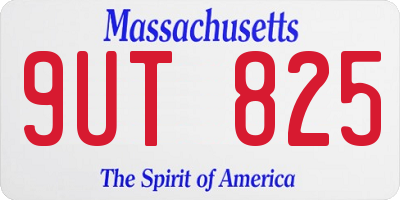MA license plate 9UT825