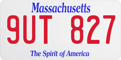 MA license plate 9UT827