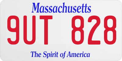 MA license plate 9UT828