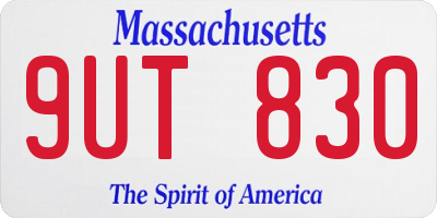 MA license plate 9UT830